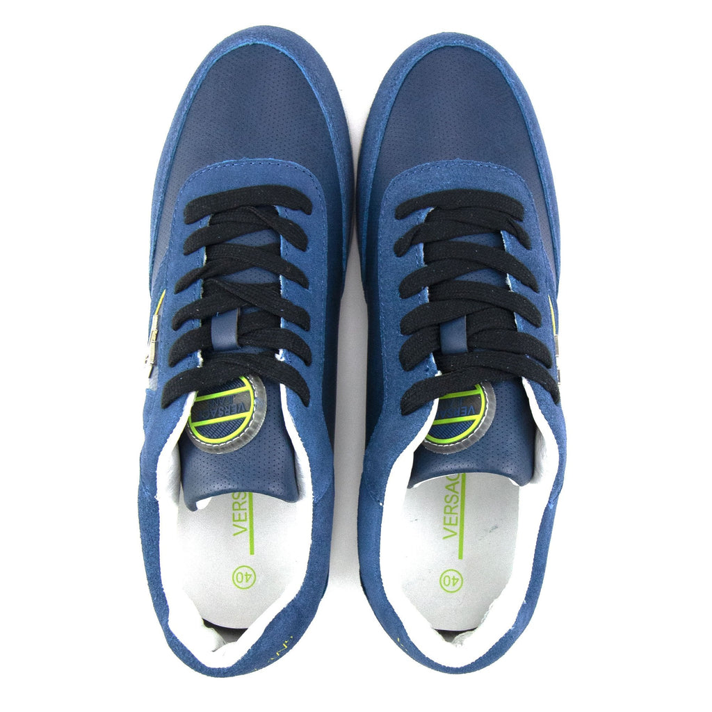 Versace Jeans Vj Logo Casual Sport Trainers Navy Blue