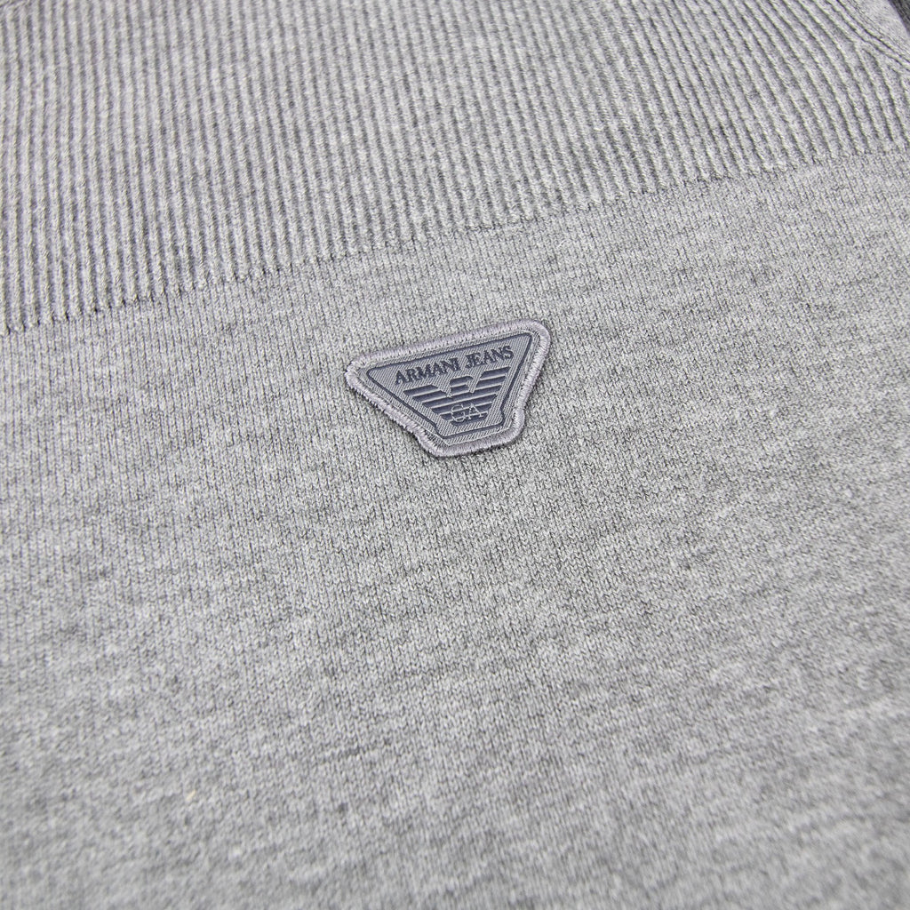 Armani Jeans Eagle Patch Logo Sweatshirt Grey Melange