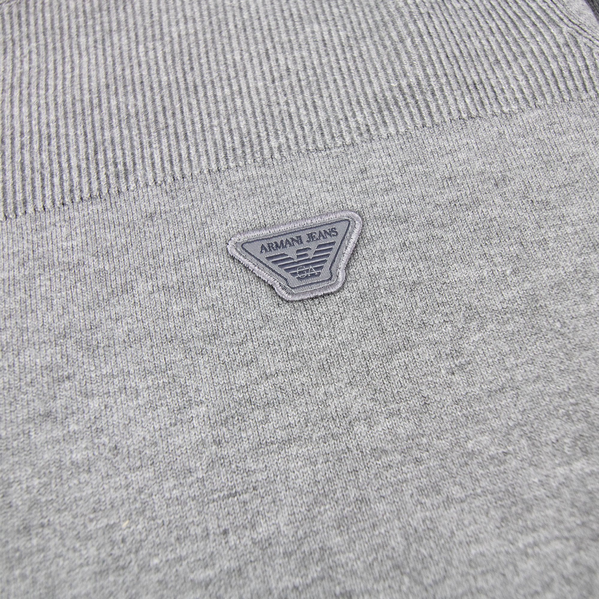 Armani Jeans Eagle Patch Logo Sweatshirt Grey Melange
