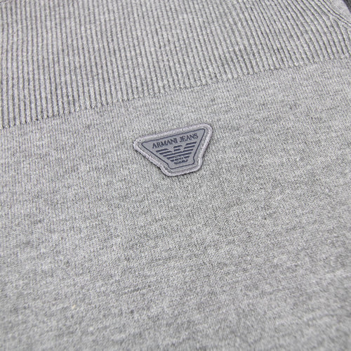 Armani Jeans Eagle Patch Logo Sweatshirt Grey Melange