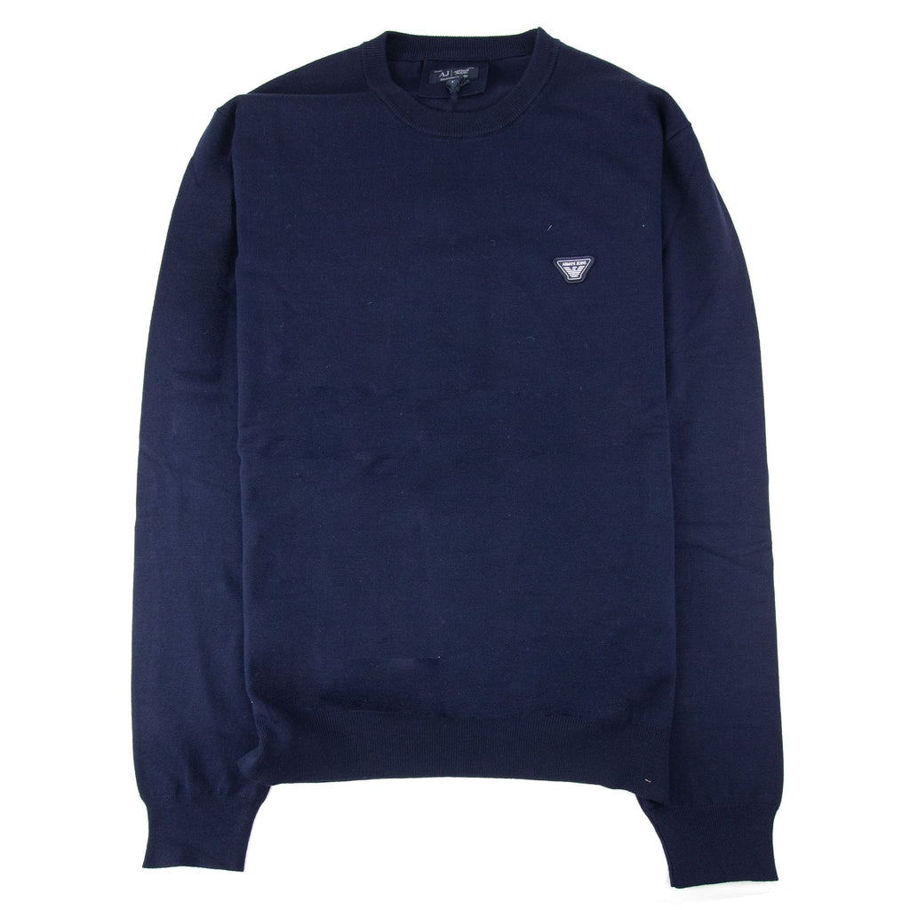 Armani Jeans Lightweight Patch Logo Sweatshirt Navy Blue