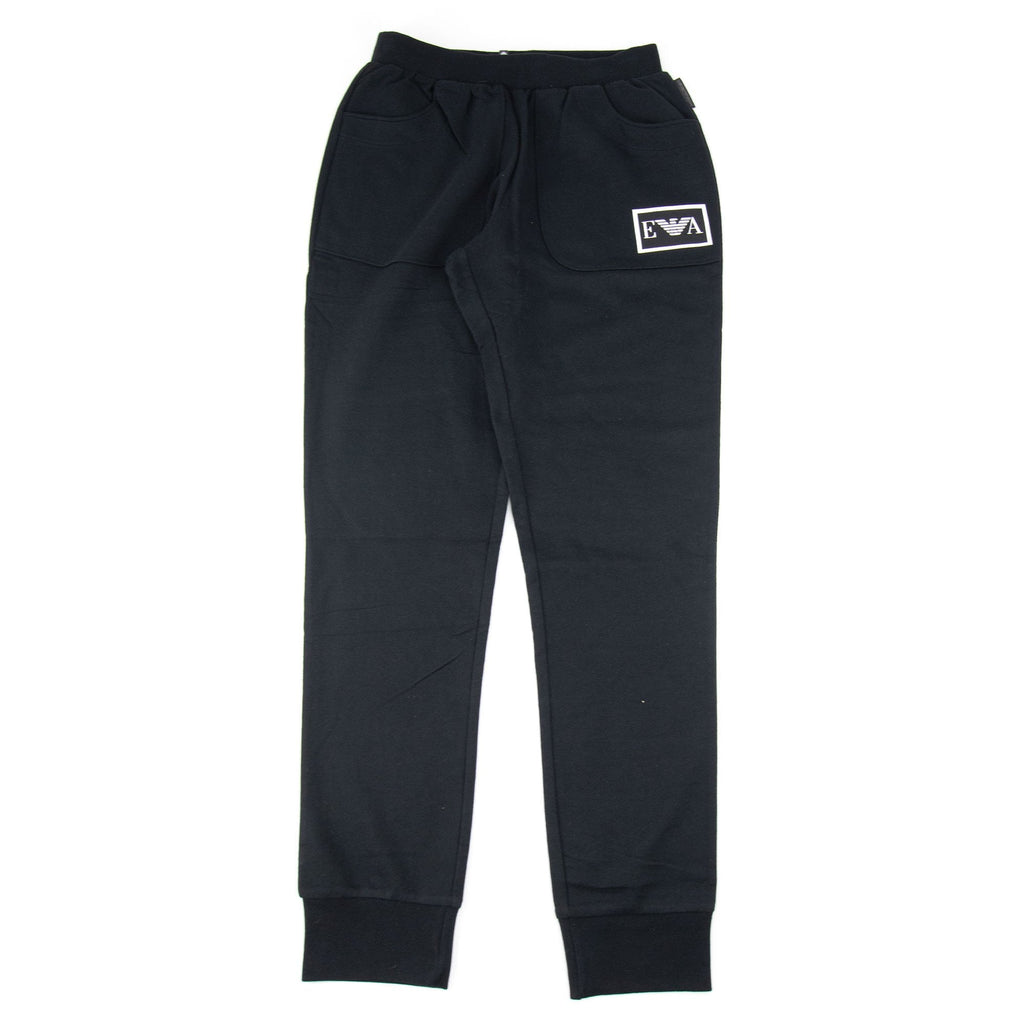 Emporio Armani Rubber Box Logo Trackpants Black