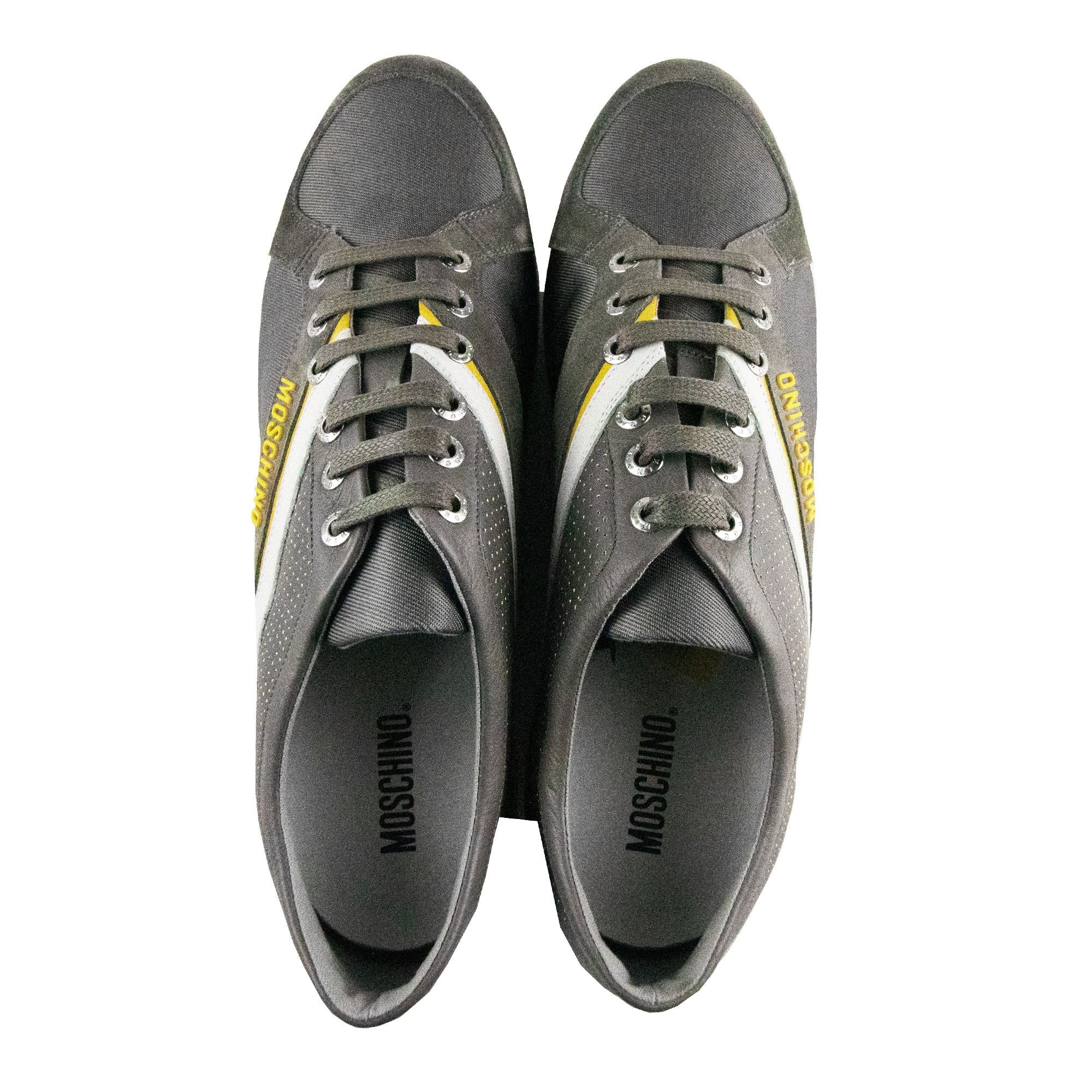 Moschino Side Logo Velour Cord Trainers Grigio