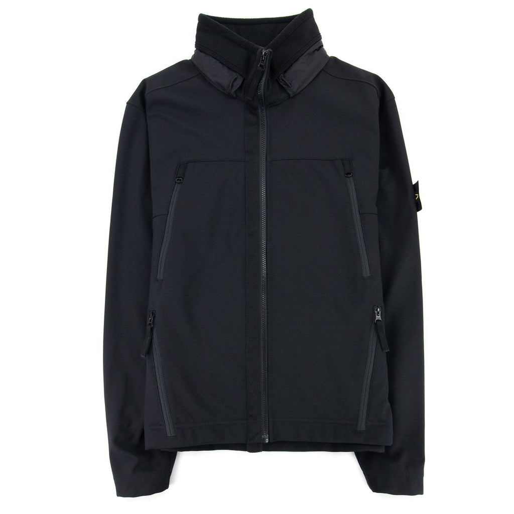 Stone Island Soft Shell-r Hooded Jacket Black