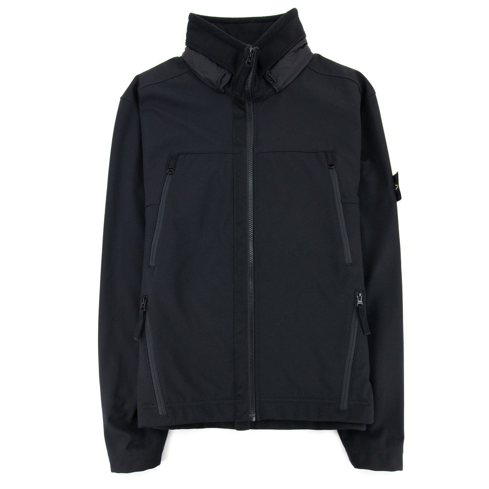 Stone Island Soft Shell-r Hooded Jacket Black