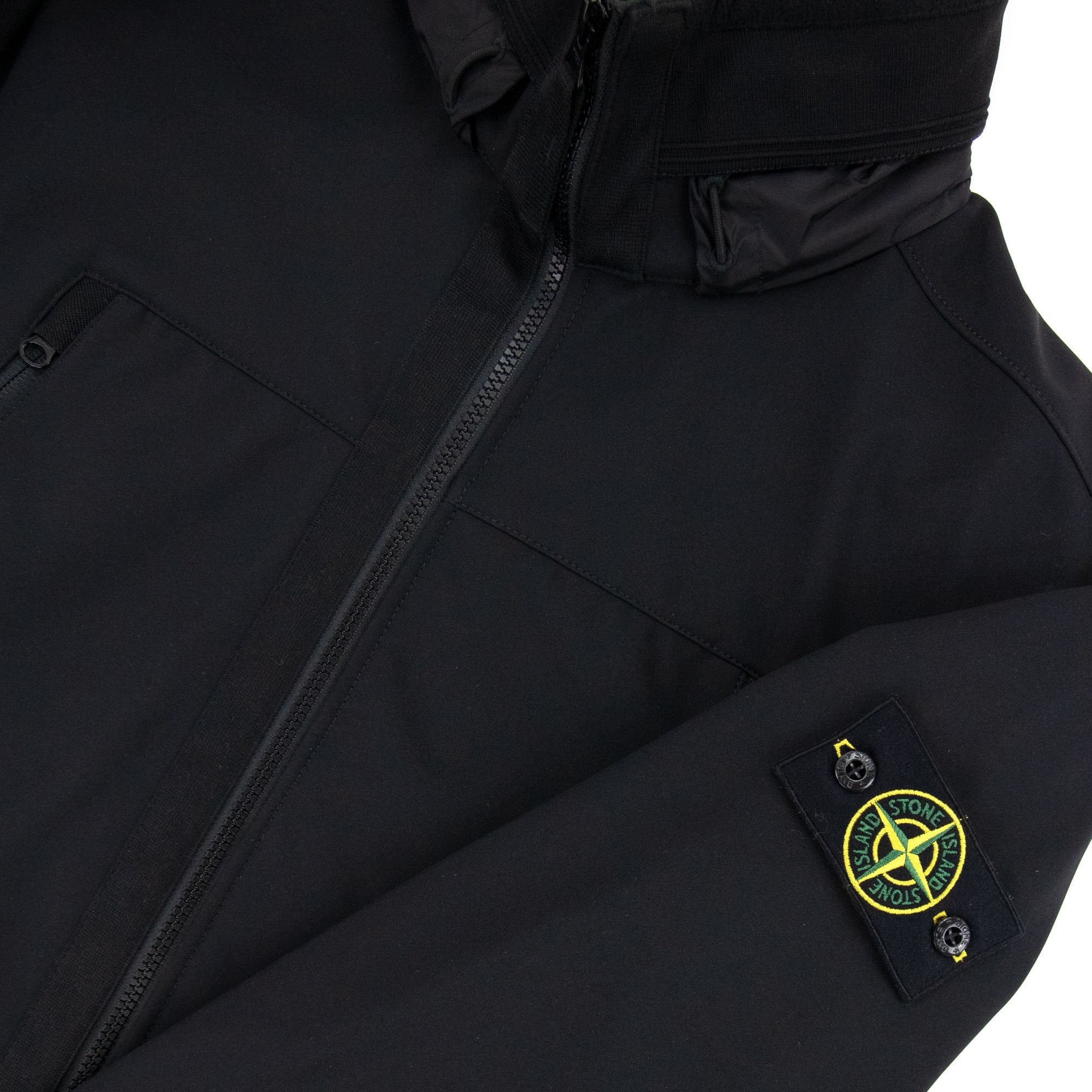Stone Island Soft Shell-r Hooded Jacket Black