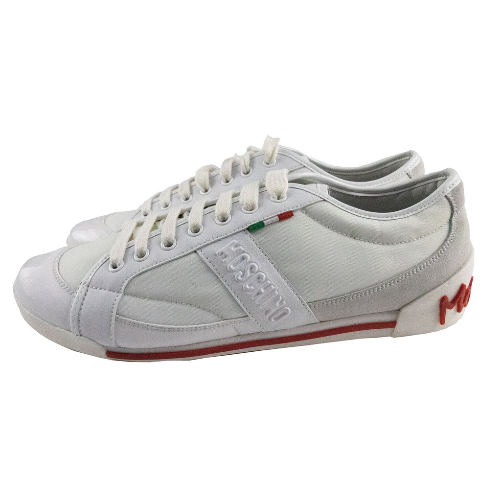 Moschino Logo Leather&suede Low Trainers White