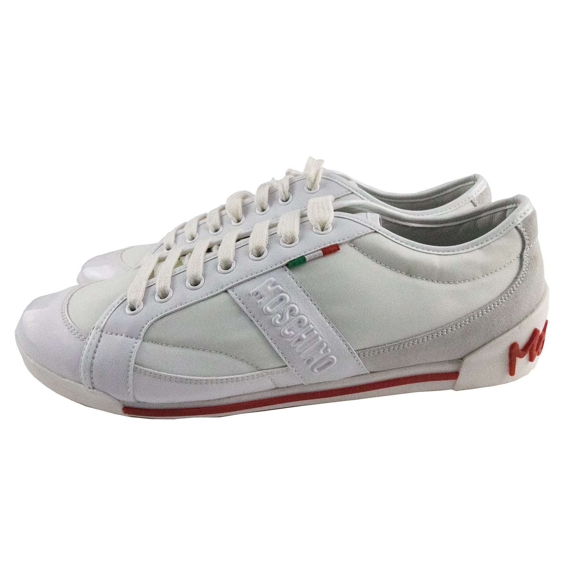 Moschino Logo Leather&suede Low Trainers White