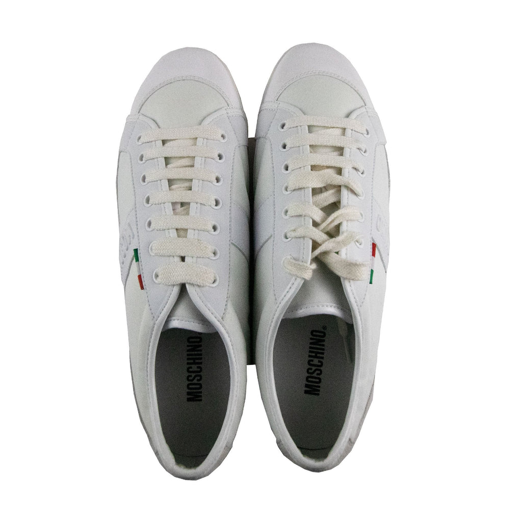 Moschino Logo Leather&suede Low Trainers White