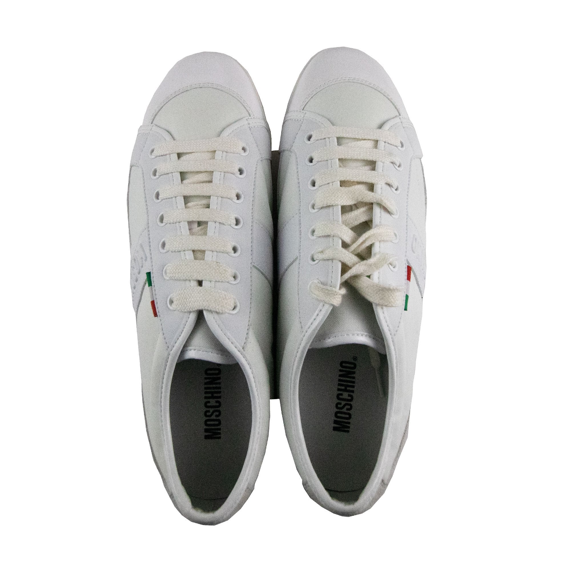 Moschino Logo Leather&suede Low Trainers White