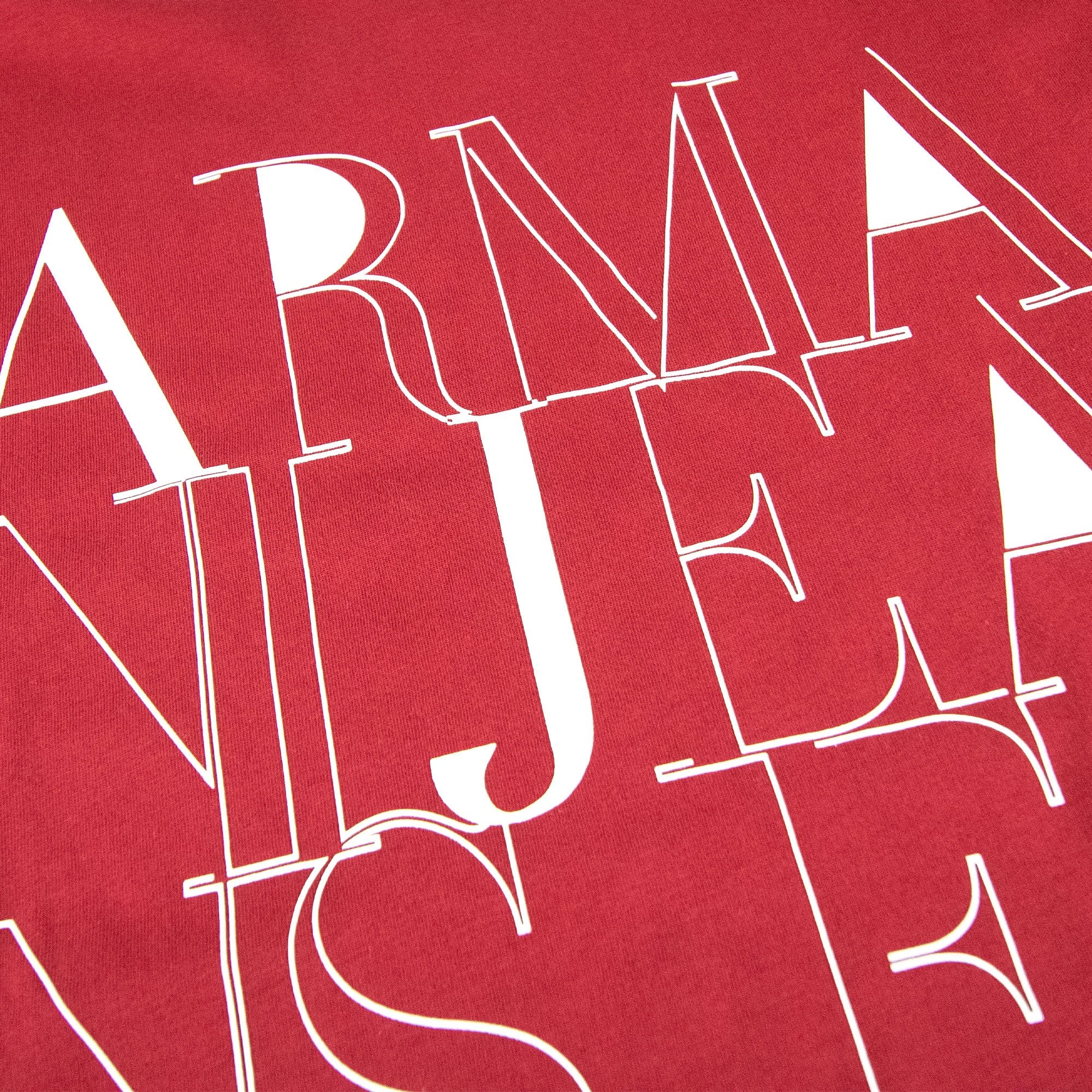 Armani Jeans 1981 Logo Print T Shirt Rosso Red