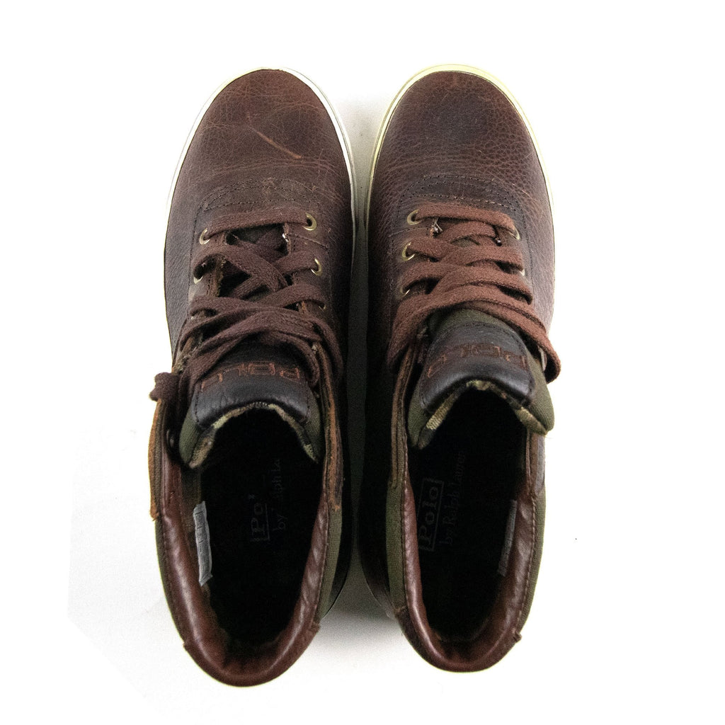 Polo Ralph Lauren Handord Mid Canvas Trainer Mahogany Olive