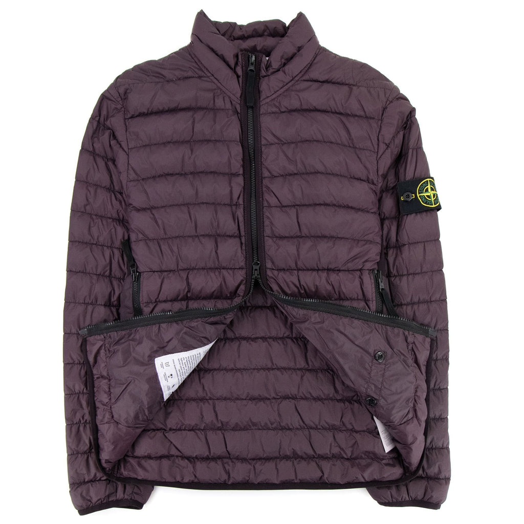 Stone Island Garment Dyed Micro Yarn Zip Jacket Maroon