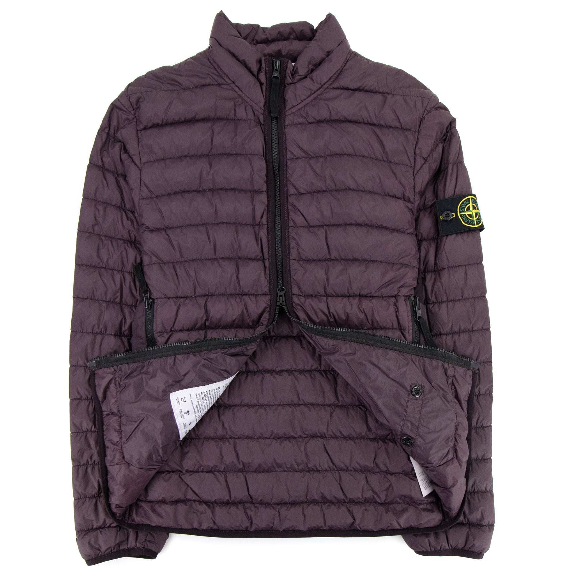 Stone Island Garment Dyed Micro Yarn Zip Jacket Maroon
