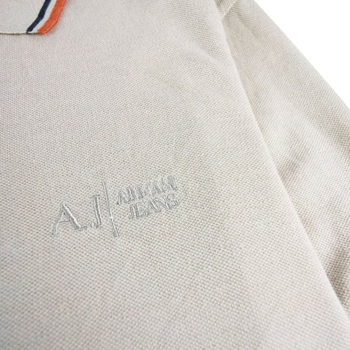 Armani Jeans Embroidered Logo S/s Polo Beige