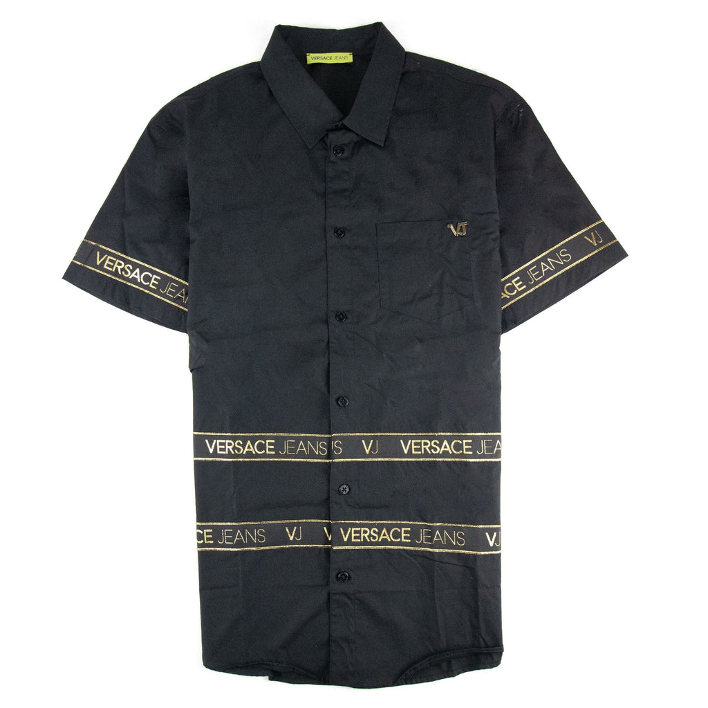 Versace Jeans Logo S/s Popeline Shirt Black