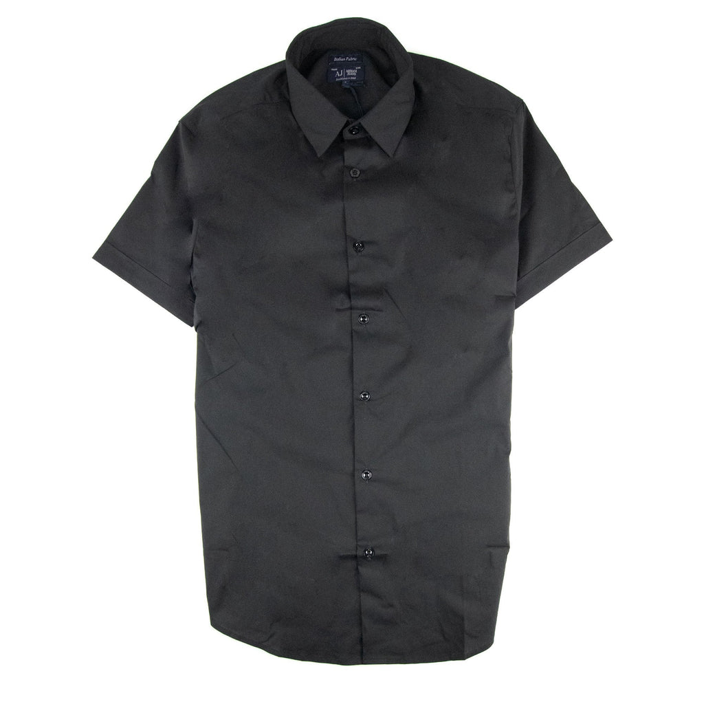 Armani Jeans Logo Italian Fabric S/s Shirt Black