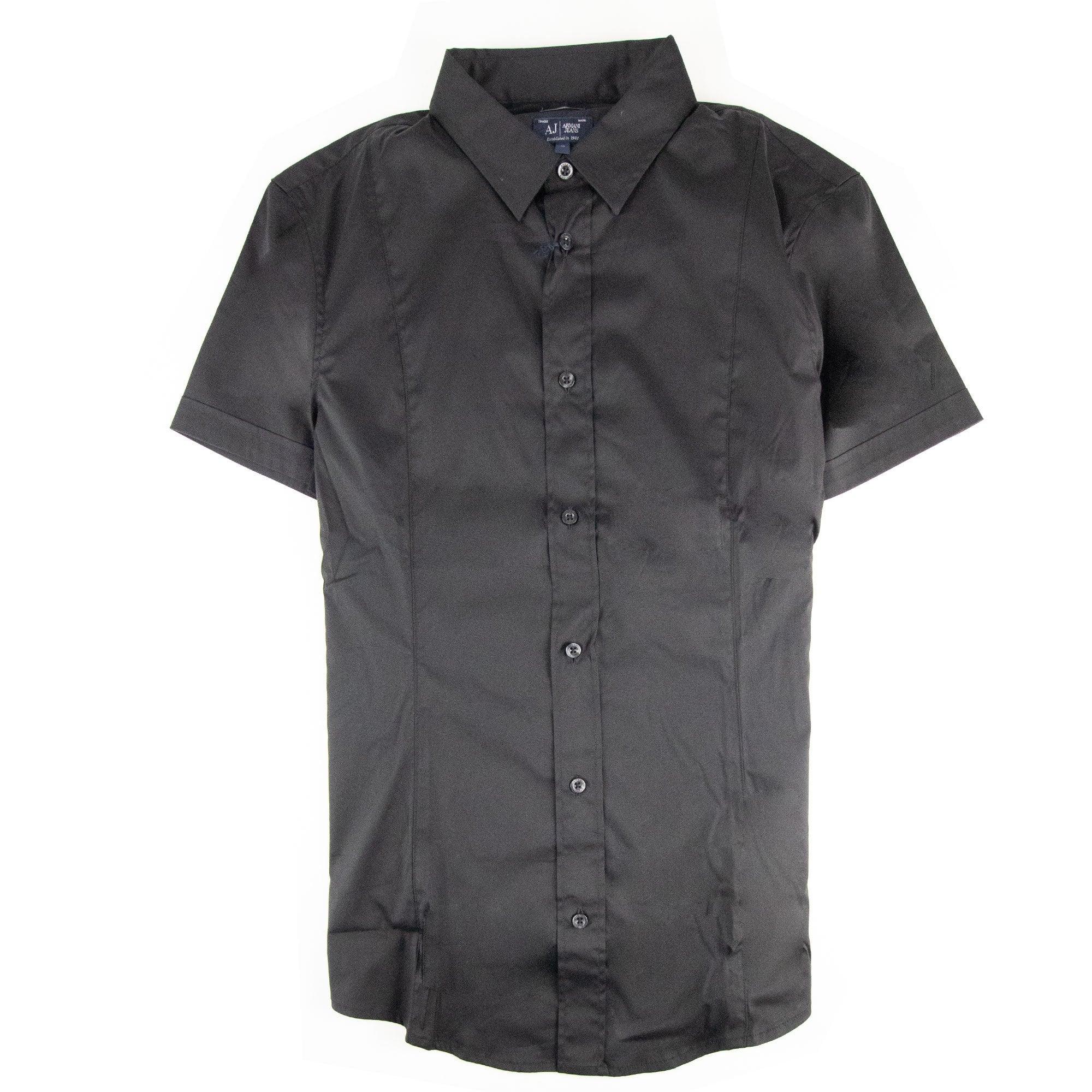 Armani Jeans Collar Aj Logo S/s Shirt Black