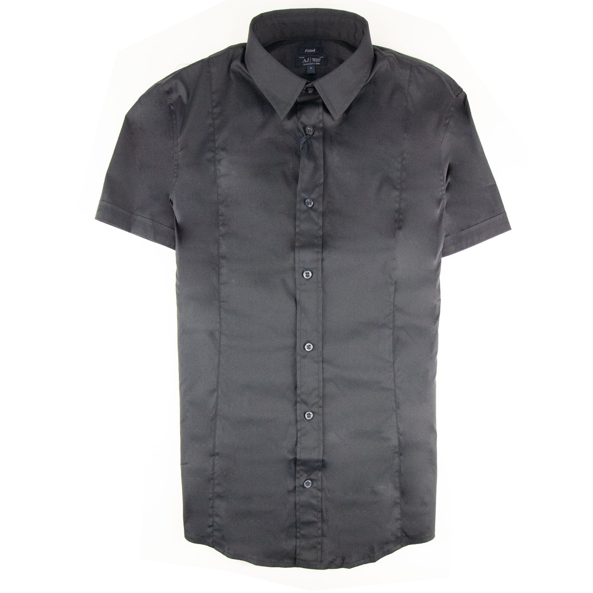 Armani Jeans Collar Aj Logo S/s Shirt Navy Blue
