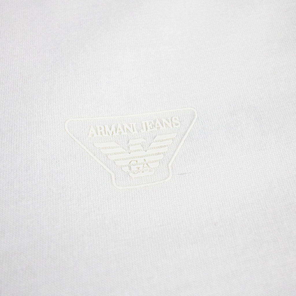 Armani Jeans Rubber Eagle Logo T Shirt White