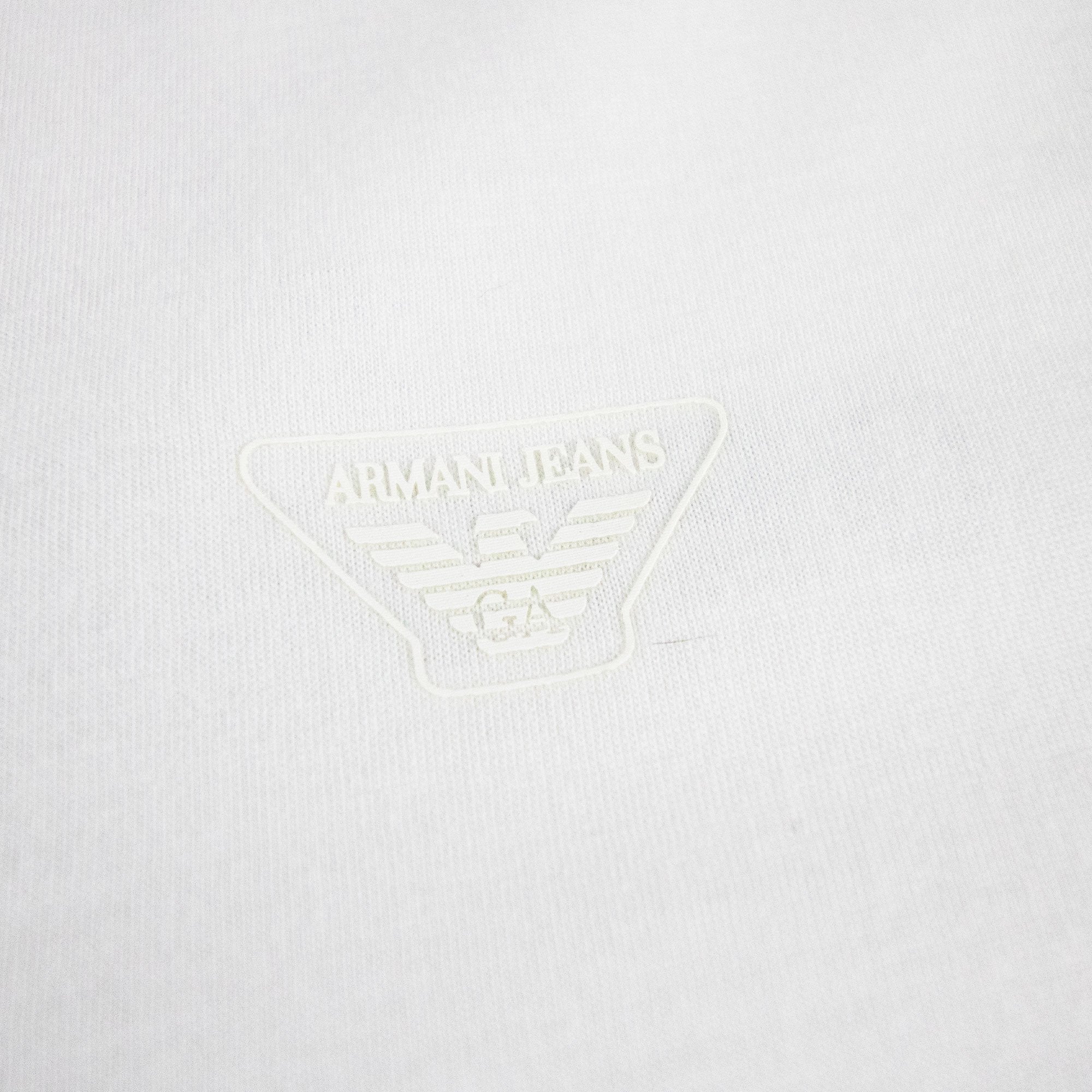 Armani Jeans Rubber Eagle Logo T Shirt White