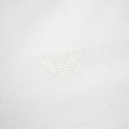 Armani Jeans Rubber Eagle Logo T Shirt White