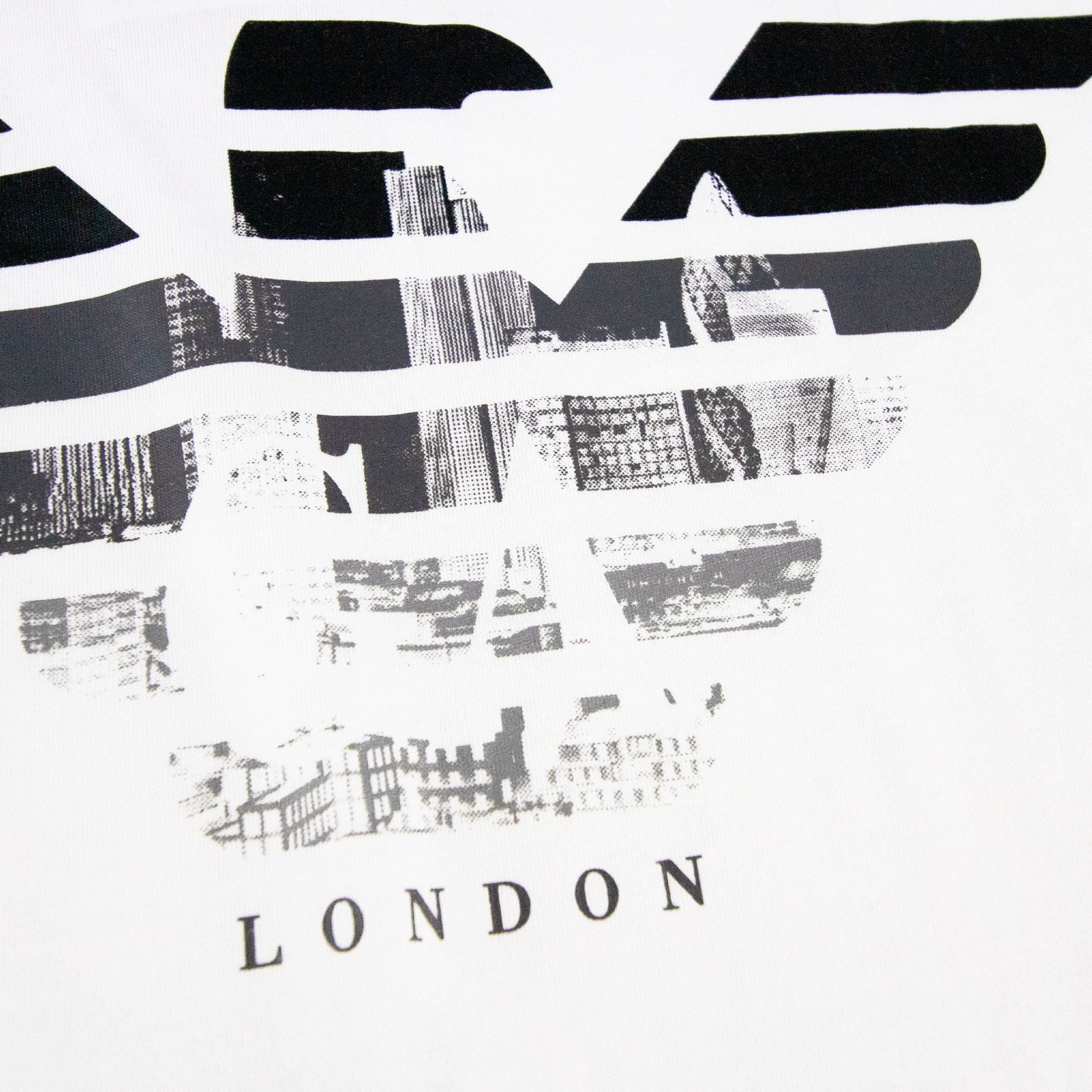 Armani Jeans Eagle London Logo T Shirt Bianco Ottico