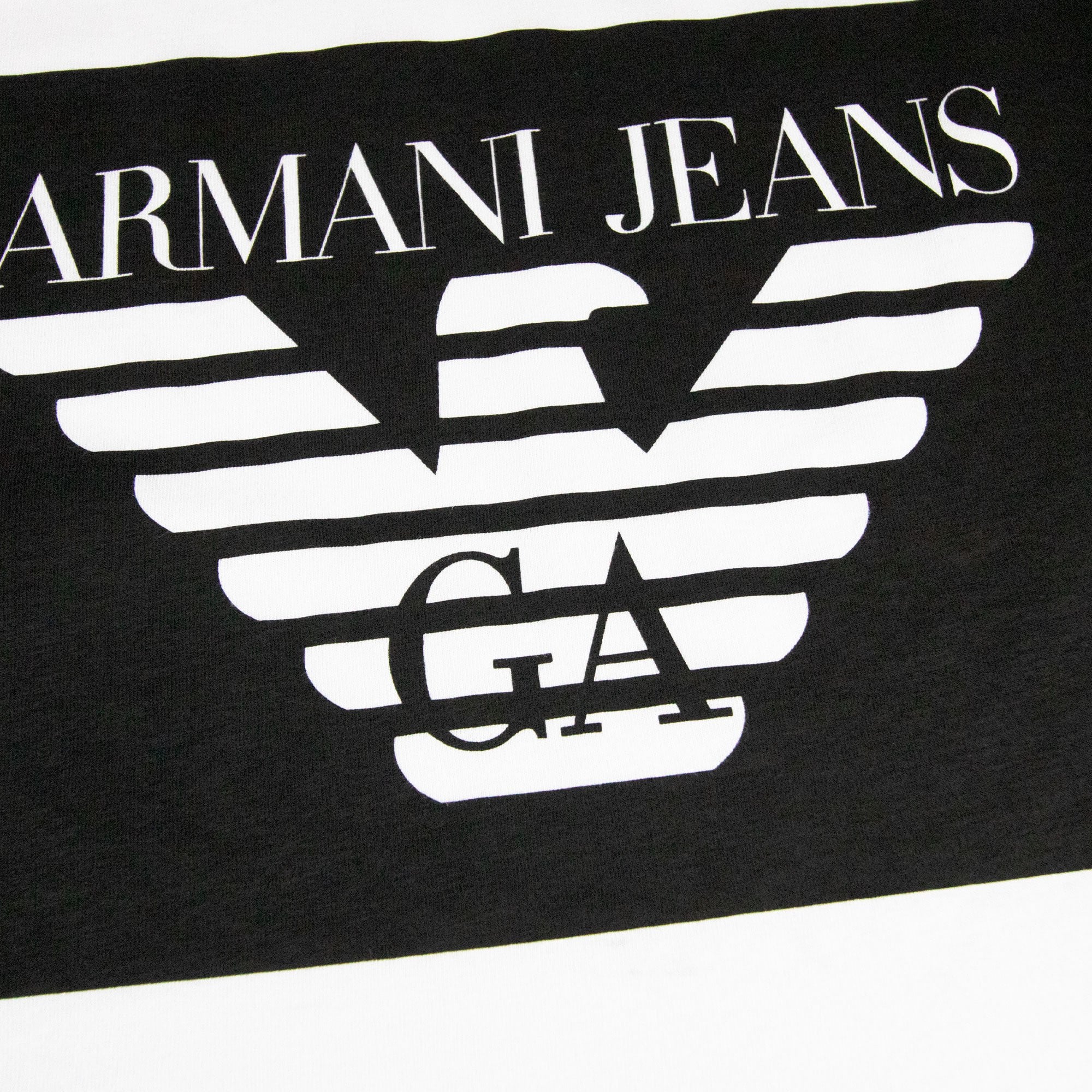 Armani Jeans Colour Block Logo T-shirt Bianco