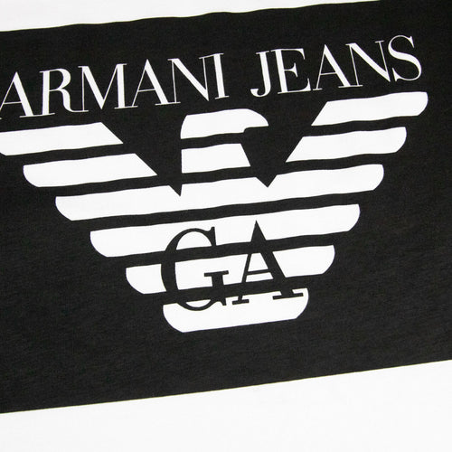 Armani Jeans Colour Block Logo T-shirt Bianco