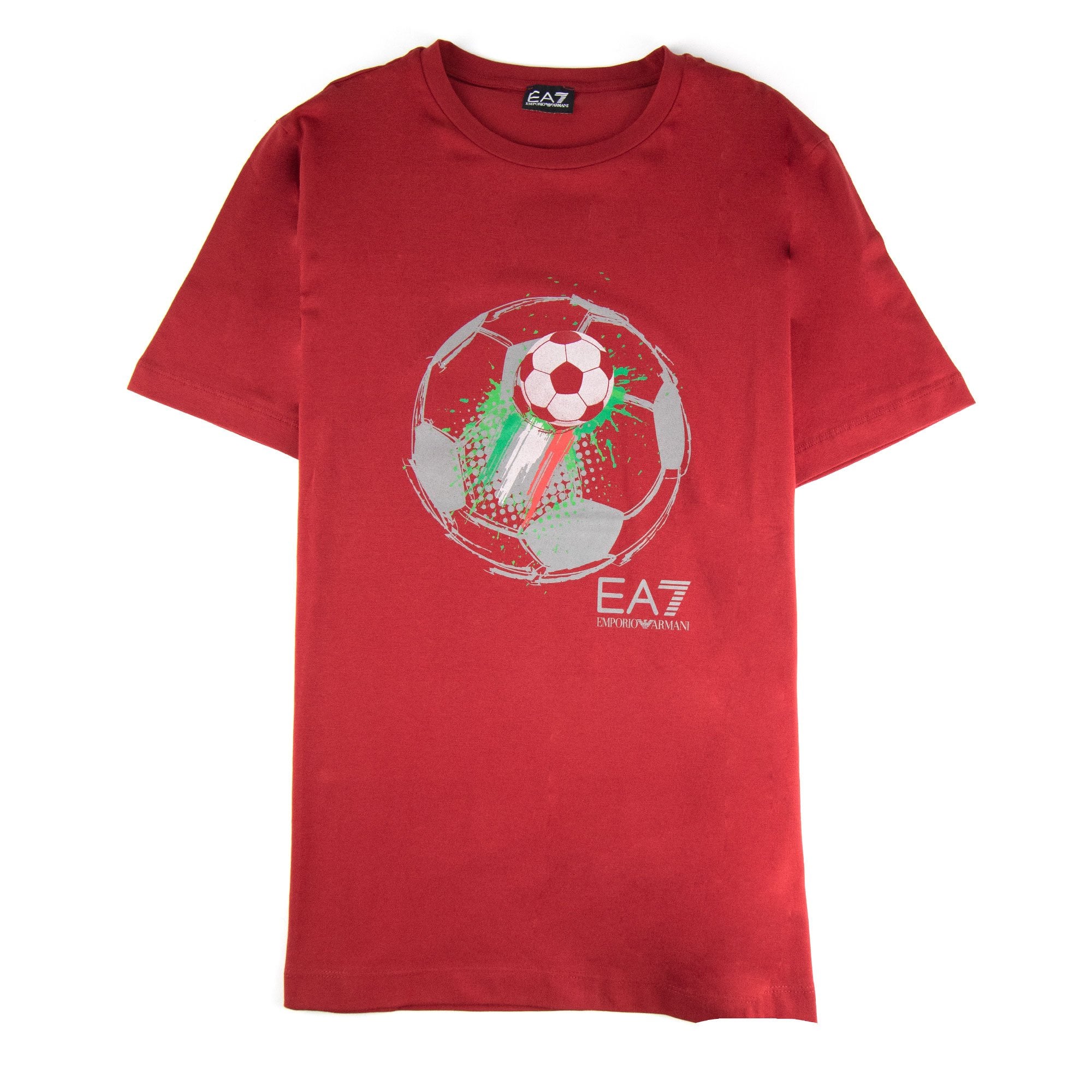 Ea7 Soccer Logo Print T Shirt Candy Re