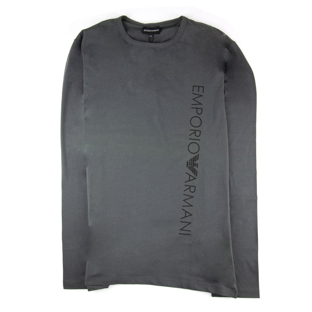 Emporio Armani Side Logo L/s T Shirt Charcoal