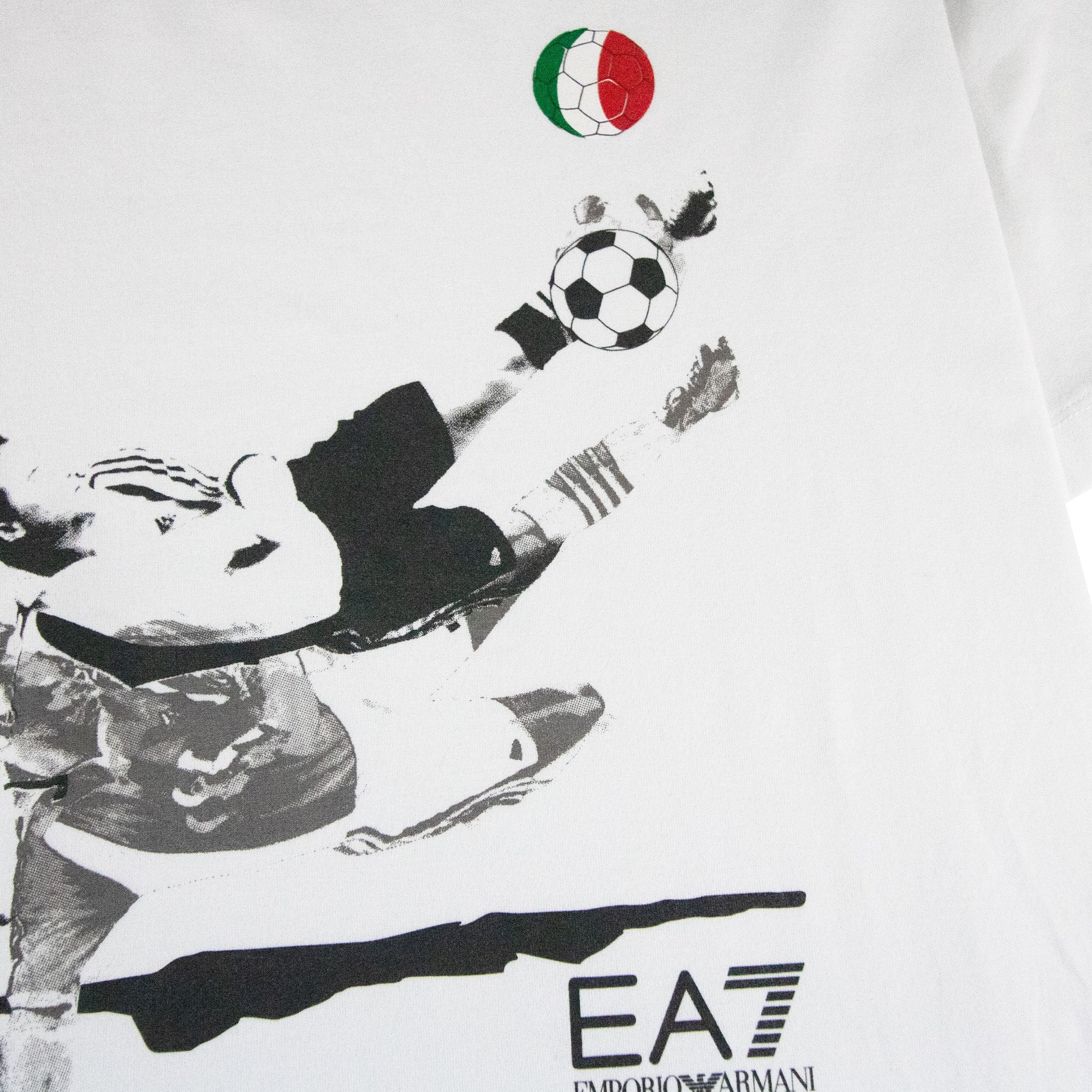 Ea7 Soccer Logo T Shirt White