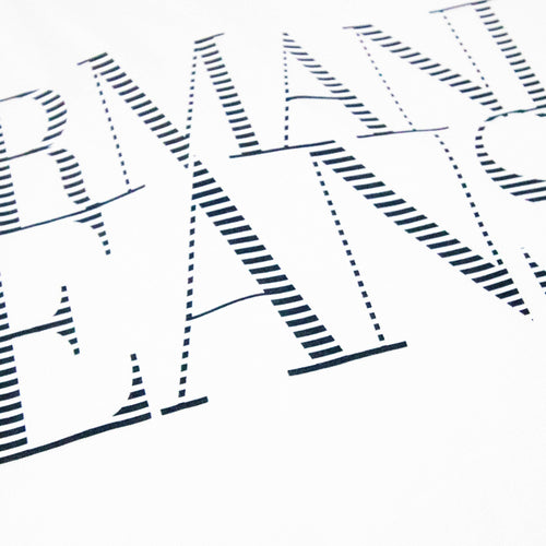 Armani Jeans Pin Tripe Logo T Shirt White