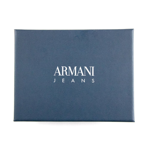 Armani Jeans Embossed Print Card Holder Black