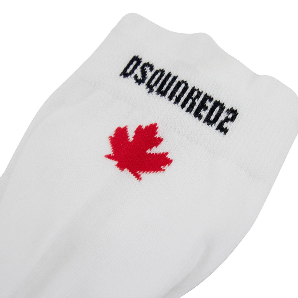 Dsquared2 Swim Shorts & Underw Leaf Ankle Socks White