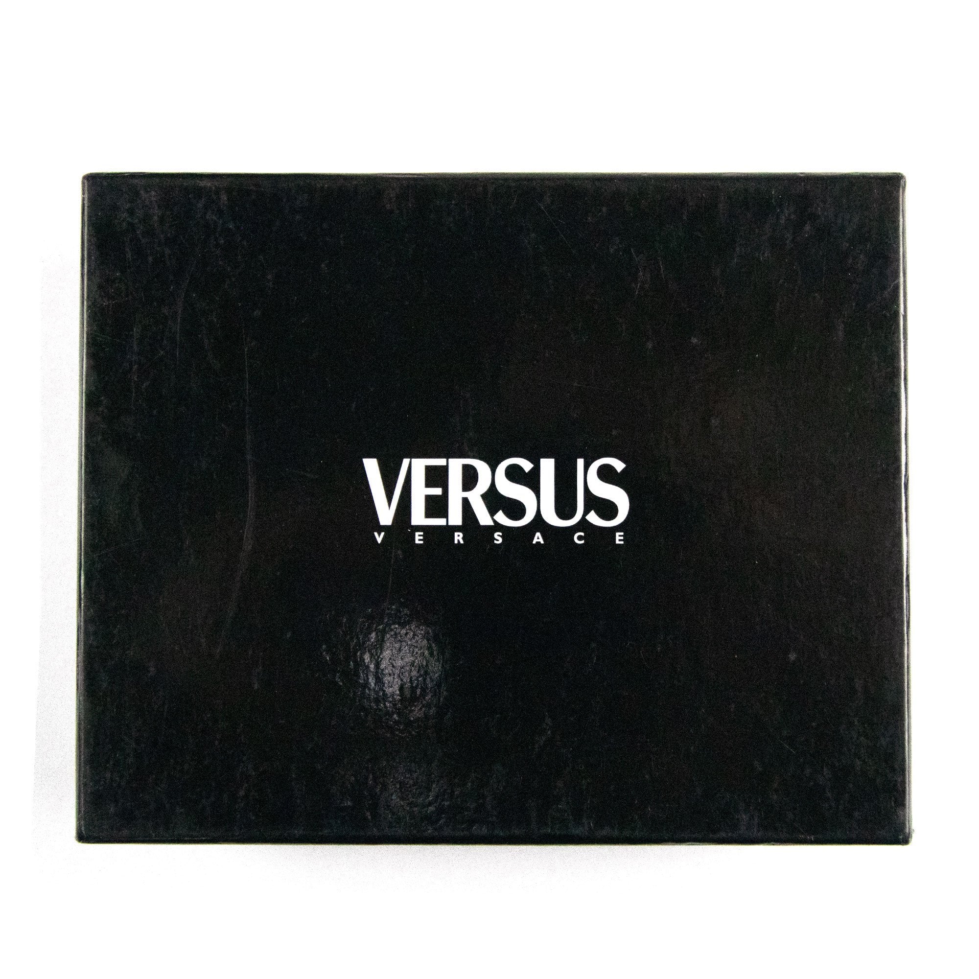 Versace Versus Metal Logo Leather Wallet Black