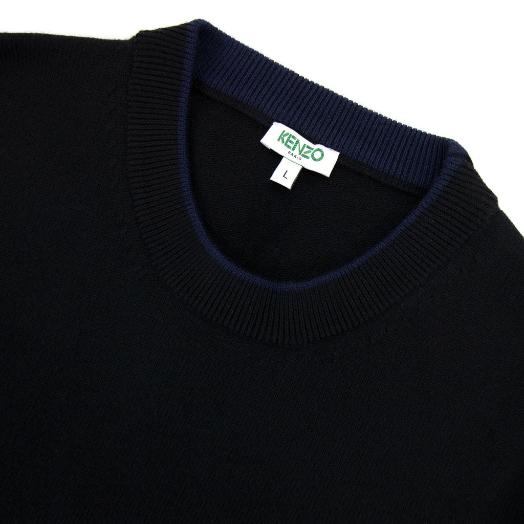 Kenzo Small Tiger Chest Logo Knitted Sweatshirt Black/blue