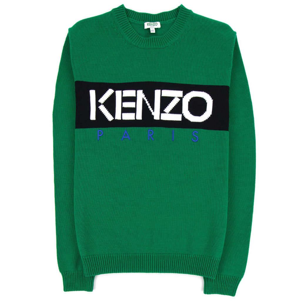 Kenzo Logo Crew Knit Sweatshirt Green