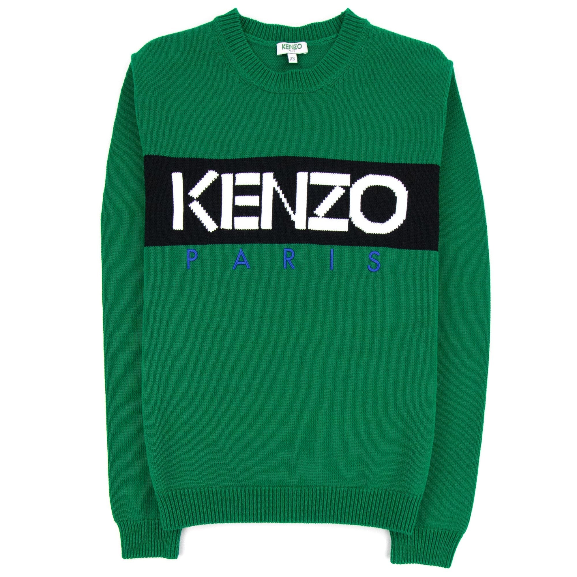 Kenzo Logo Crew Knit Sweatshirt Green
