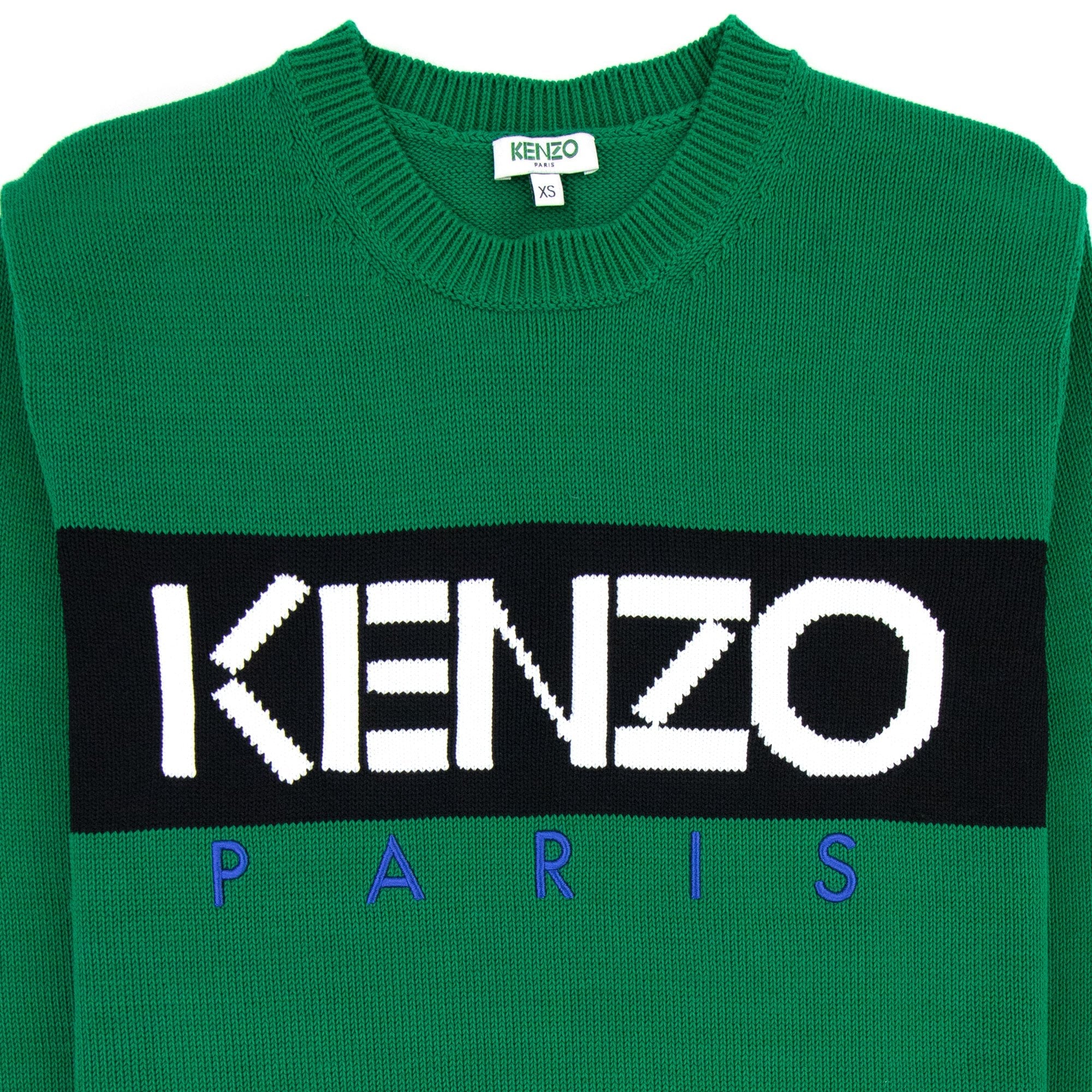 Kenzo Logo Crew Knit Sweatshirt Green