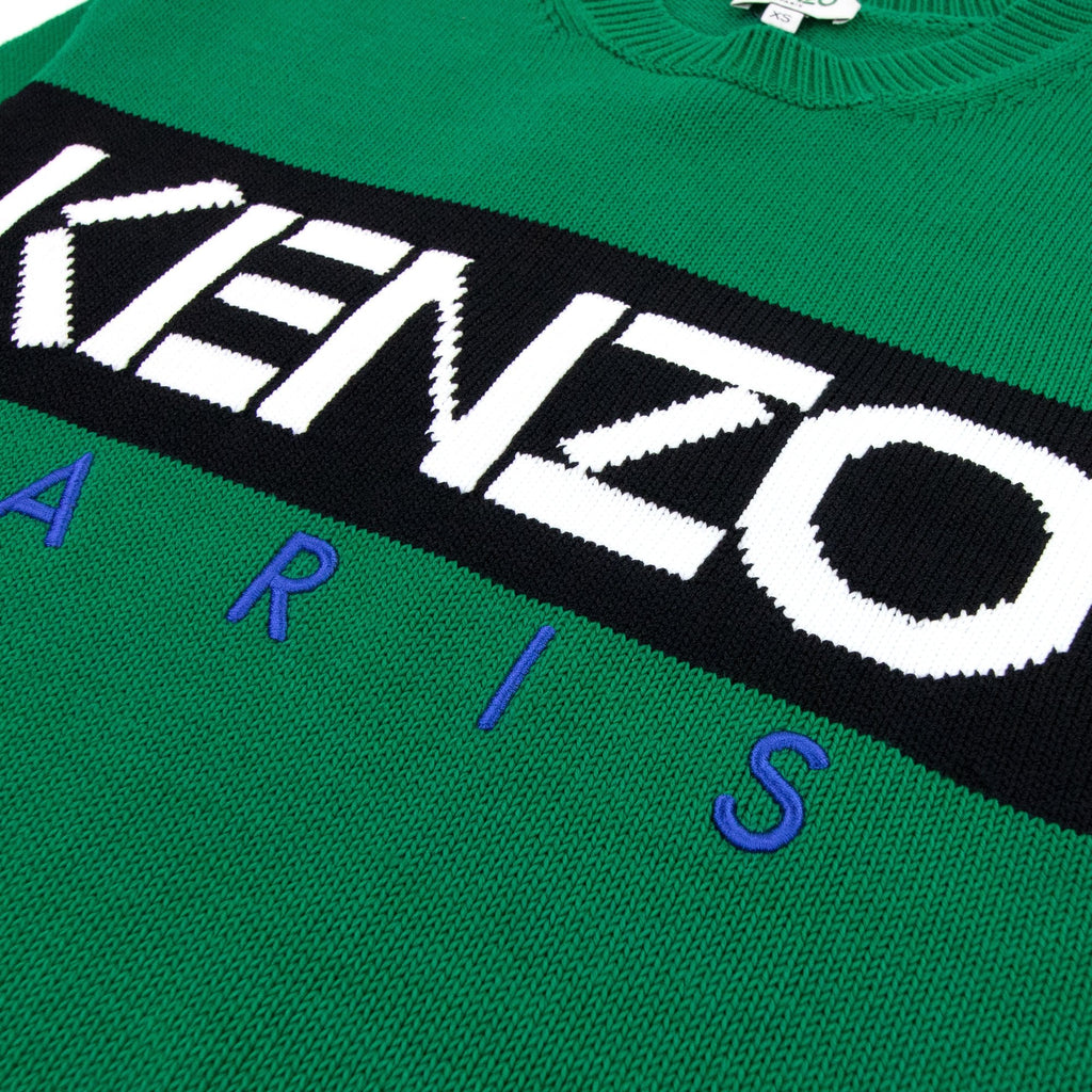 Kenzo Logo Crew Knit Sweatshirt Green