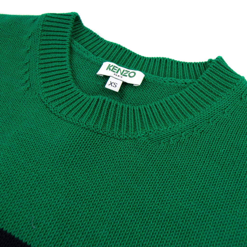 Kenzo Logo Crew Knit Sweatshirt Green