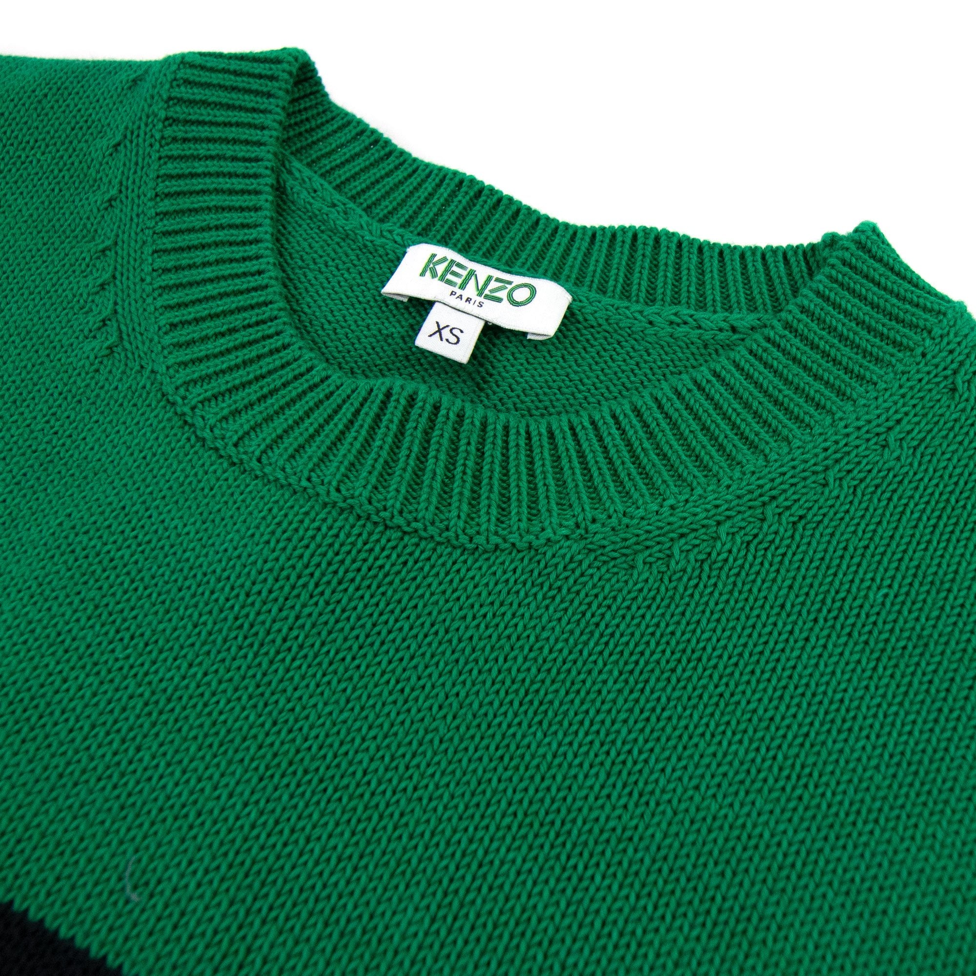 Kenzo Logo Crew Knit Sweatshirt Green