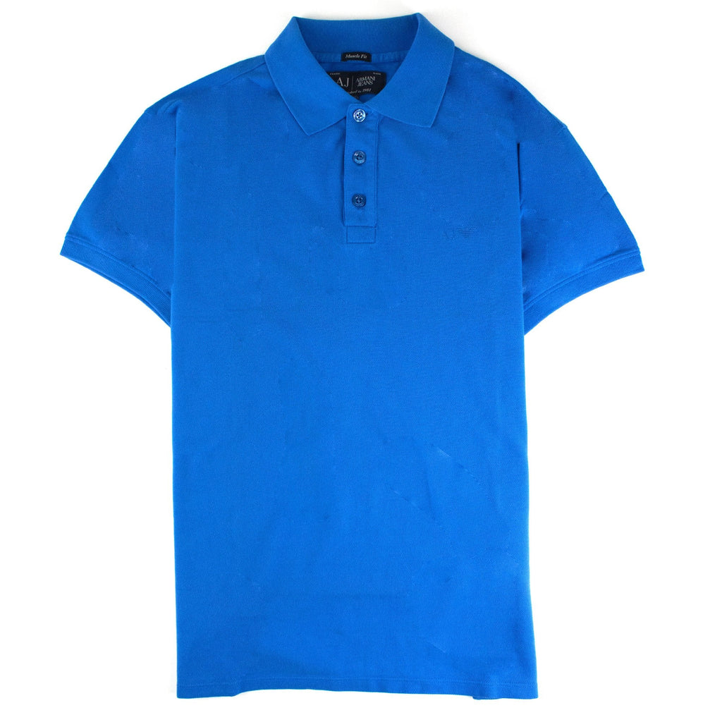 Armani Jeans Aj Eagle Chest Logo S/s Polo Blue