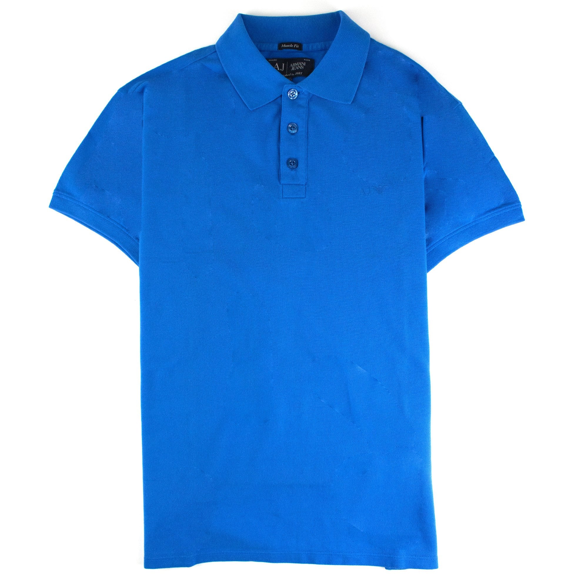 Armani Jeans Aj Eagle Chest Logo S/s Polo Blue