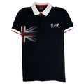 Ea7 Flag Printed S/s Polo Shirt Navy