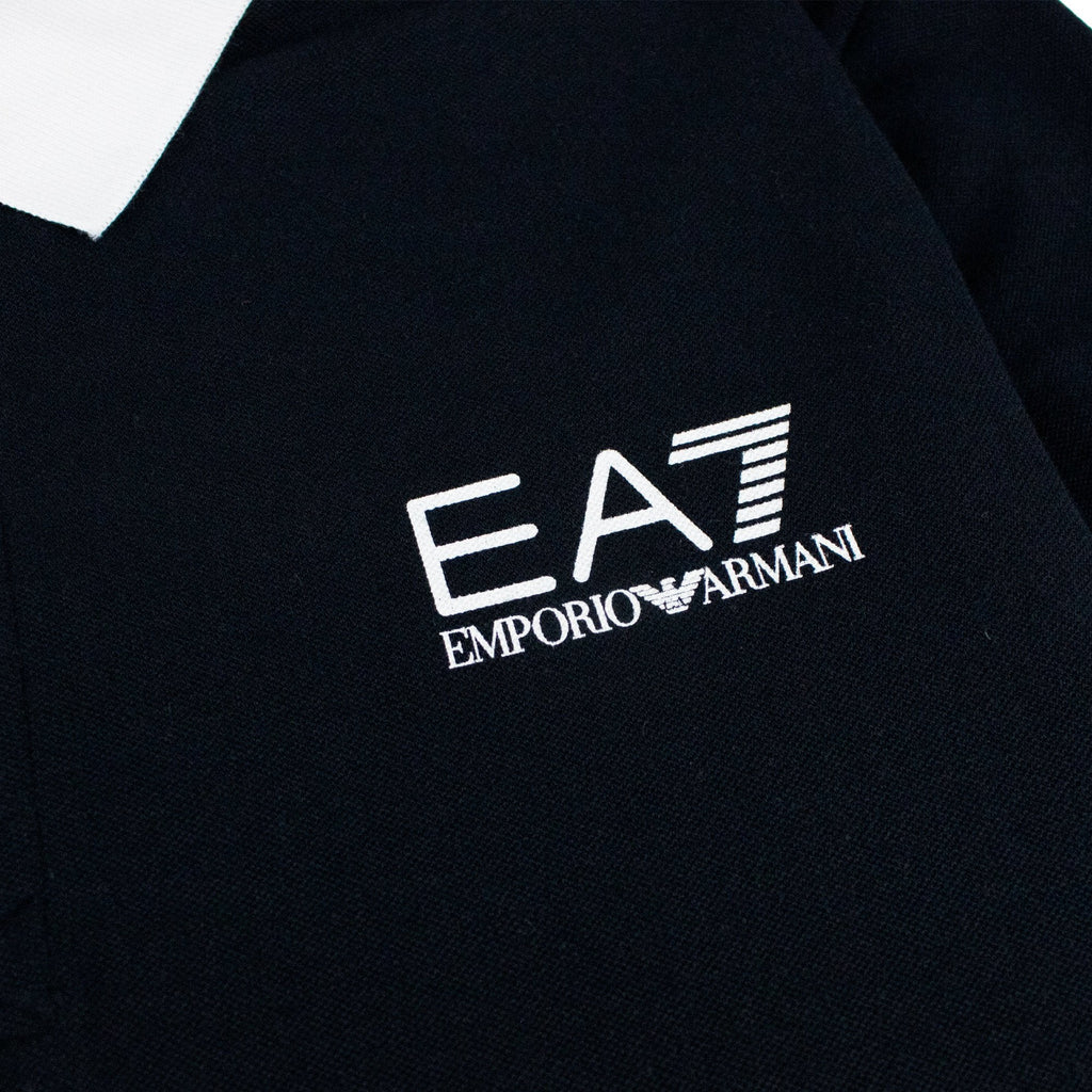 Ea7 Flag Printed S/s Polo Shirt Navy