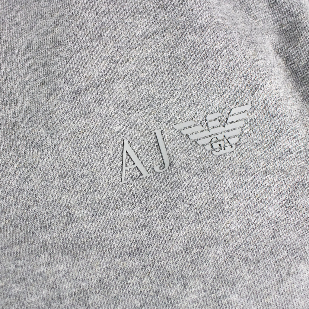 Armani Jeans Aj Rubber Logo Cotton Shorts Melange Grigio