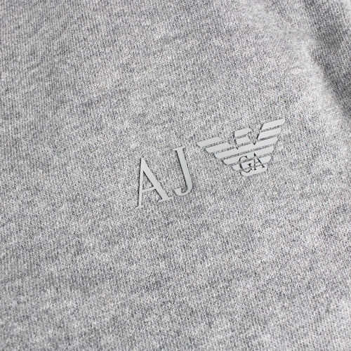 Armani Jeans Aj Rubber Logo Cotton Shorts Melange Grigio