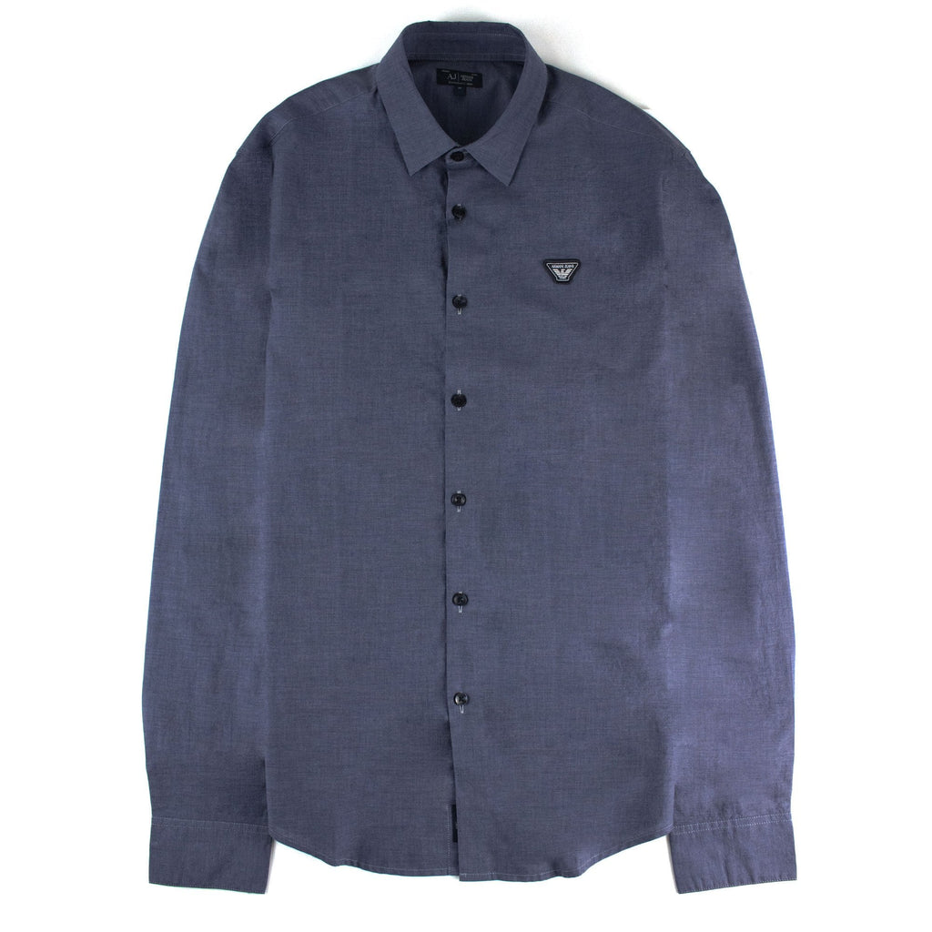 Armani Jeans Chest Logo L/s Shirt Blue